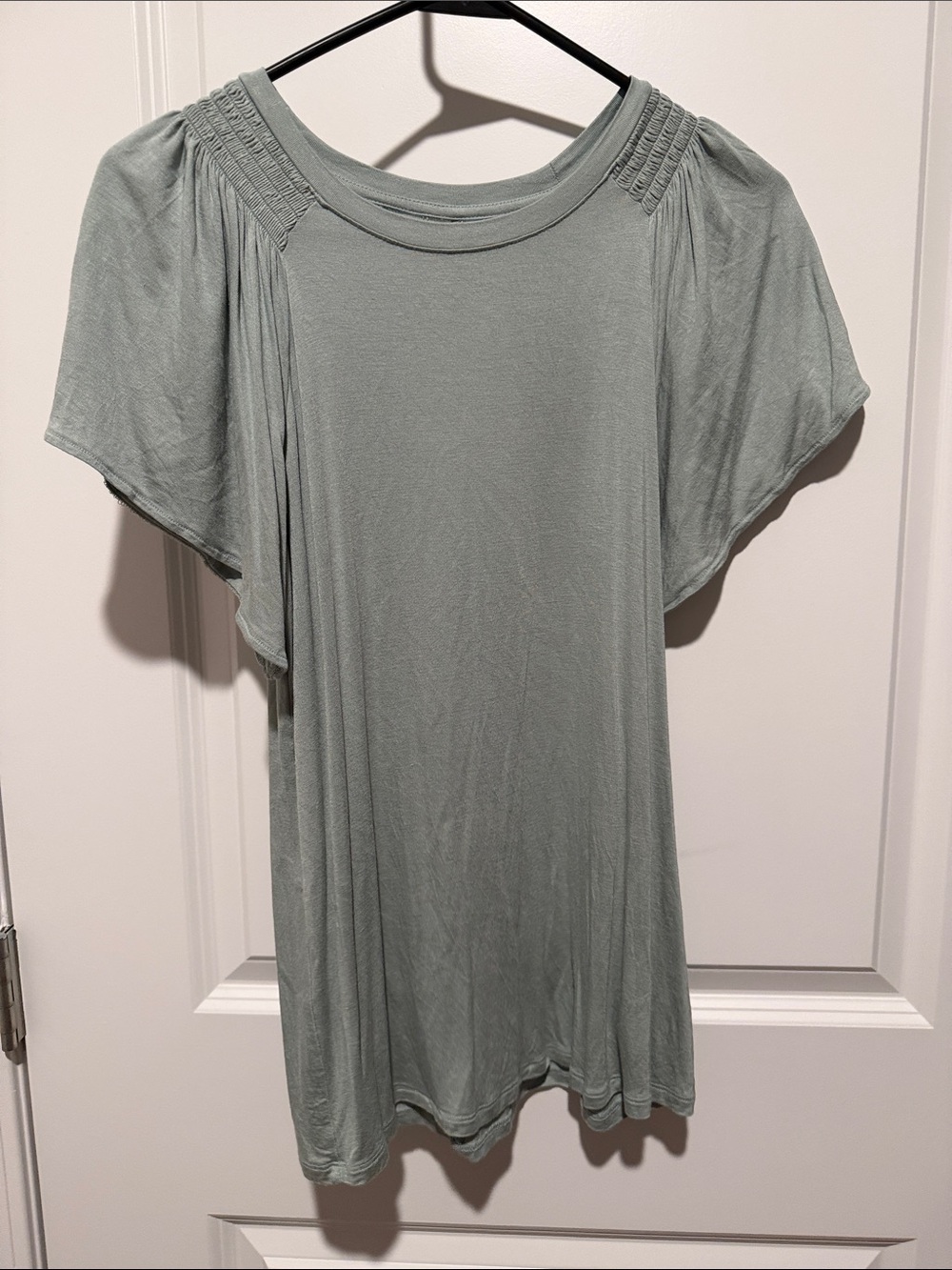 Maurices Light Sage Flutter Sleeve Tunic Top